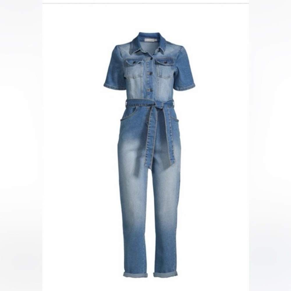 Denim Jumpsuit | Avec Les Filles | Size 27 | Belted | Button Front